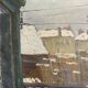 HST painting "Snowy roofs" by Marcel GAULT (1899-1989) painter from Franche-Comté