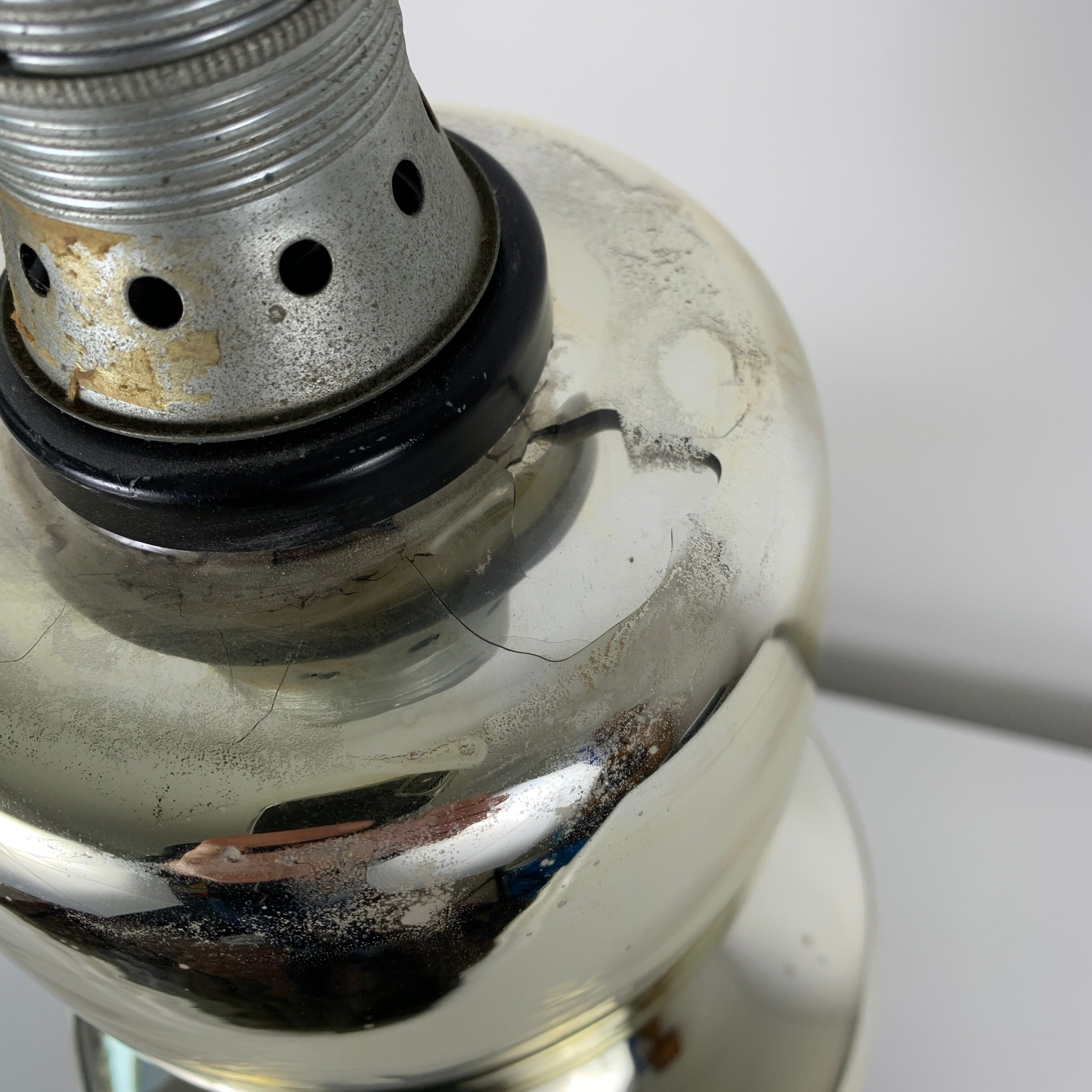 Eglomisé glass lamp foot