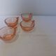 4 cups vintage Acroroc Rosaline pink glass