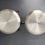 Pair of swivel stools / doctor's stools, metal, by Maquet, Germany, 1960s