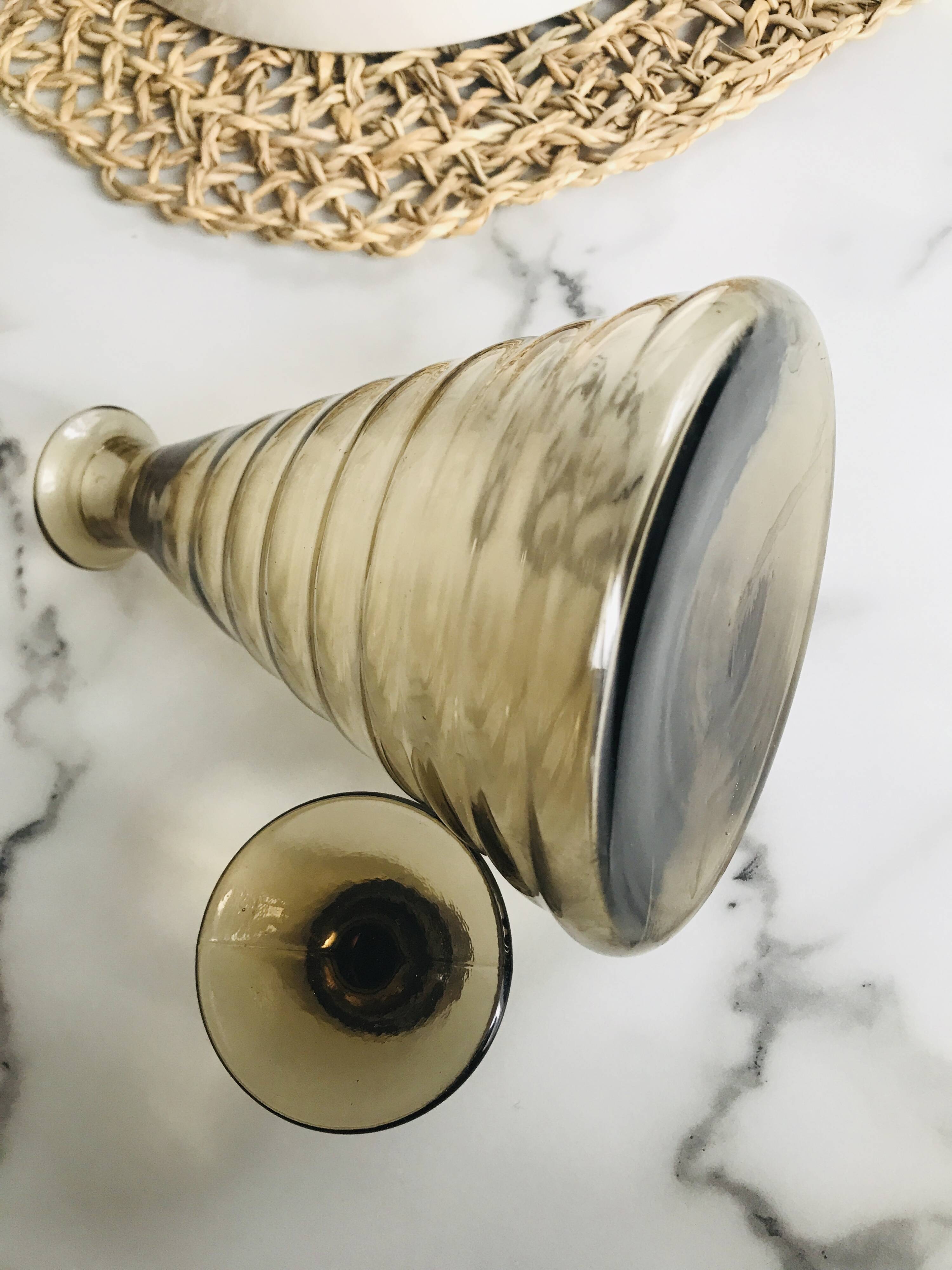 Art Deco smoked glass carafe