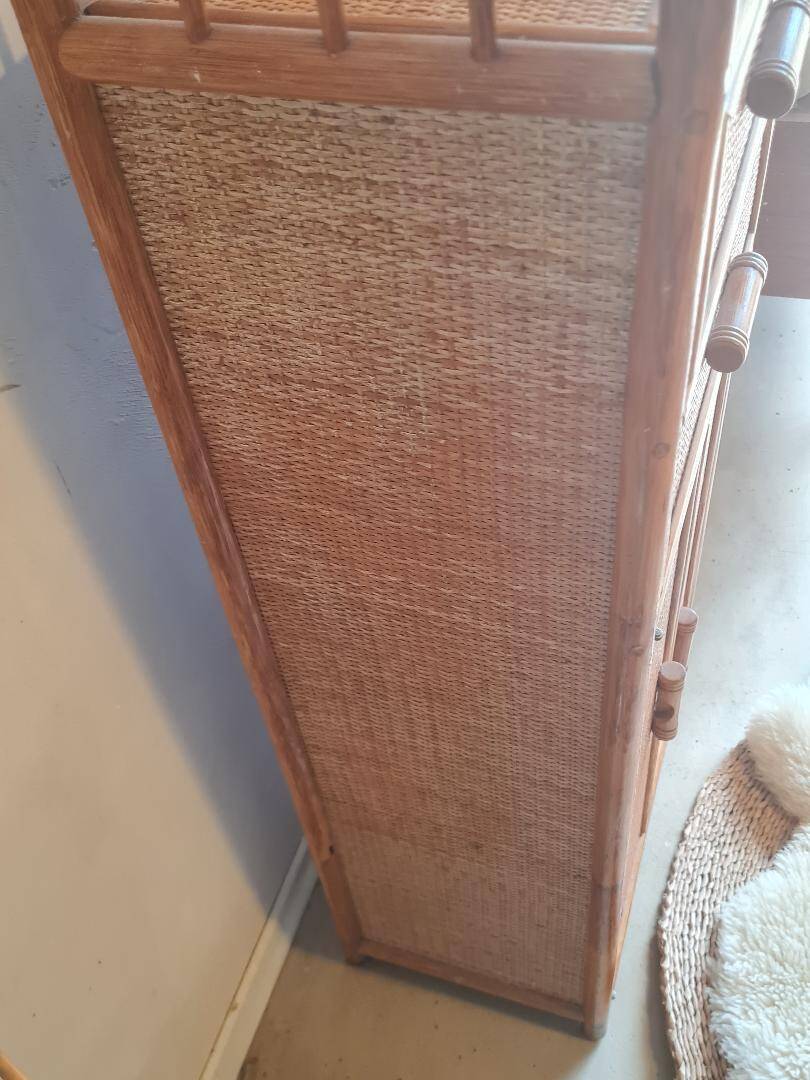 Vintage rattan wardrobe