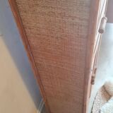 Vintage rattan wardrobe