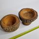 Set of two vacuum pockets made of ash wood turned