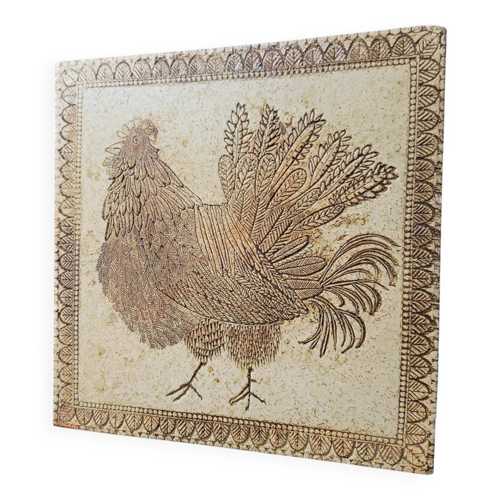Roger Capron ceramic tile with rooster