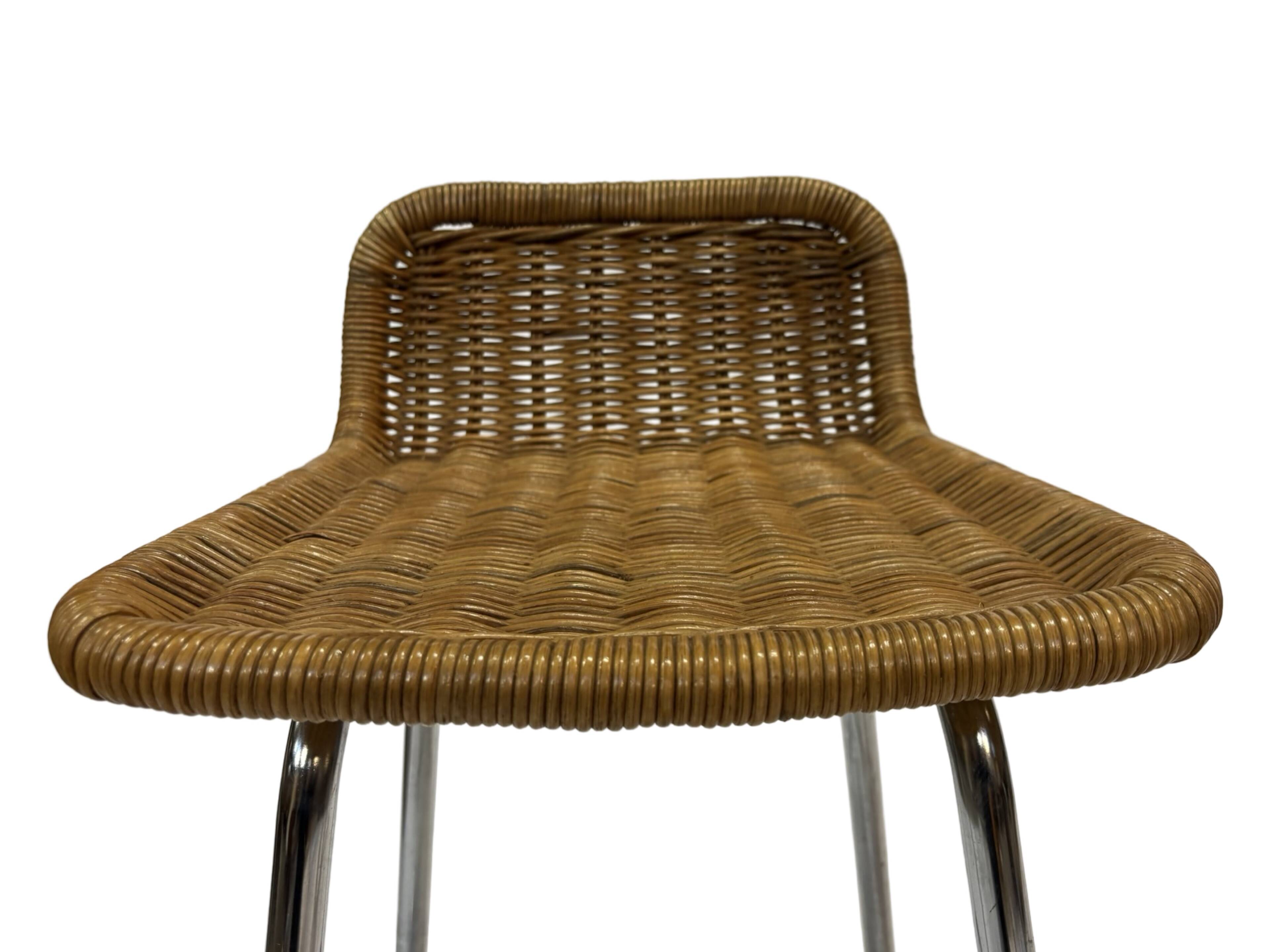 Set of 4 vintage bar stools Dirk van Sliedregt Rohe Noordwolde 1960's