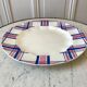 Round dish HBCM Creil & Montereau model Scots blue pink years 40-50