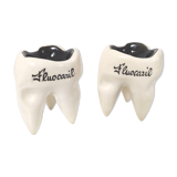 Set of two ceramic Fluocaril advertising ashtrays