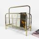 Graphic magazine holder in golden brass 70s