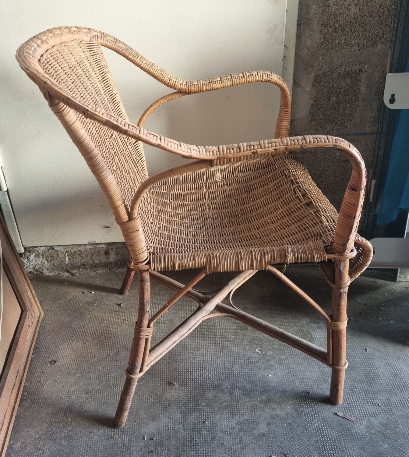 1970s rattan armchair