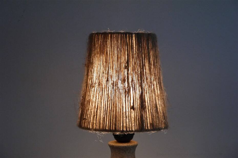 Danish ceramic and rope lamp 1960