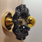 Black and gold Murano flower wall light