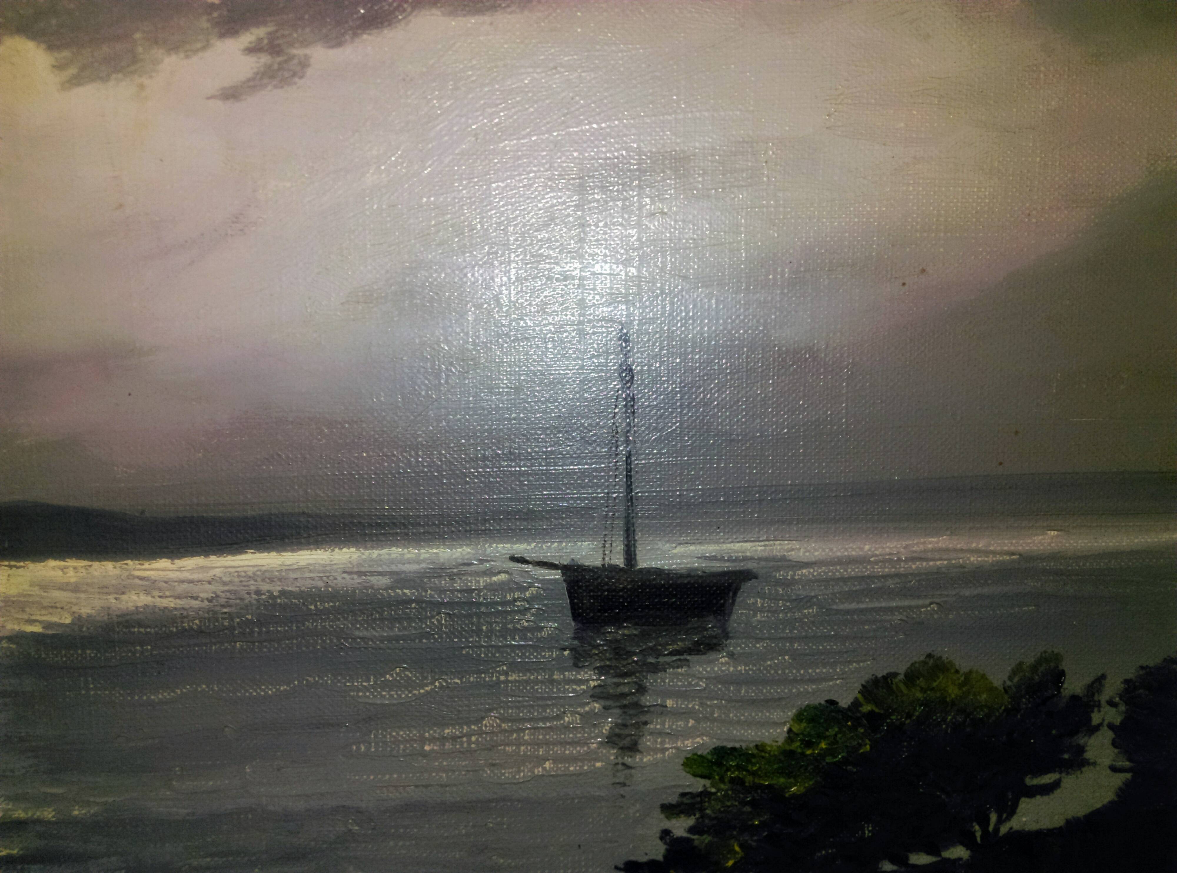 Oil painting.st Breton marine signed (reney 1890/1959)