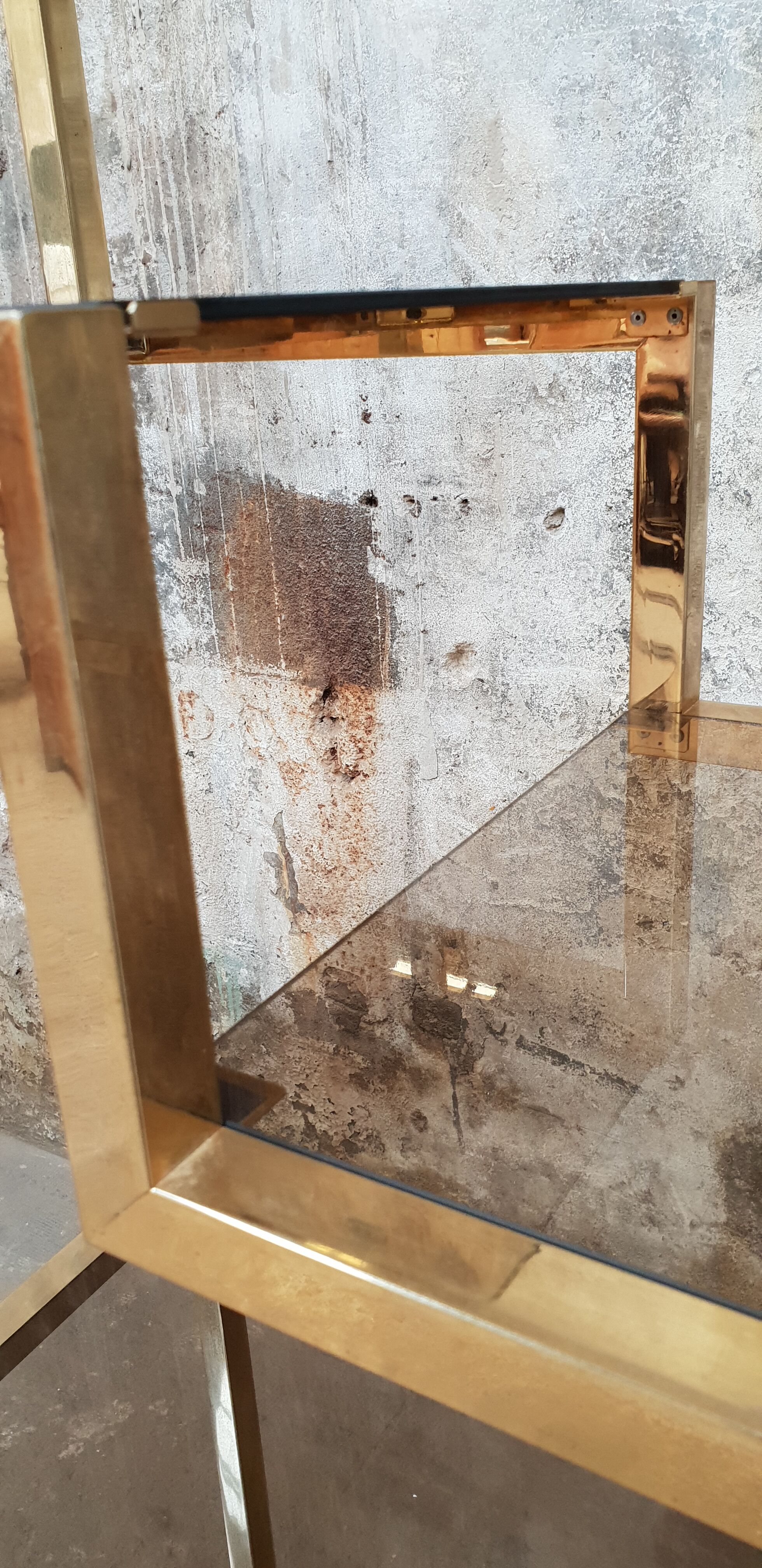 Vintage glazed brass shelf