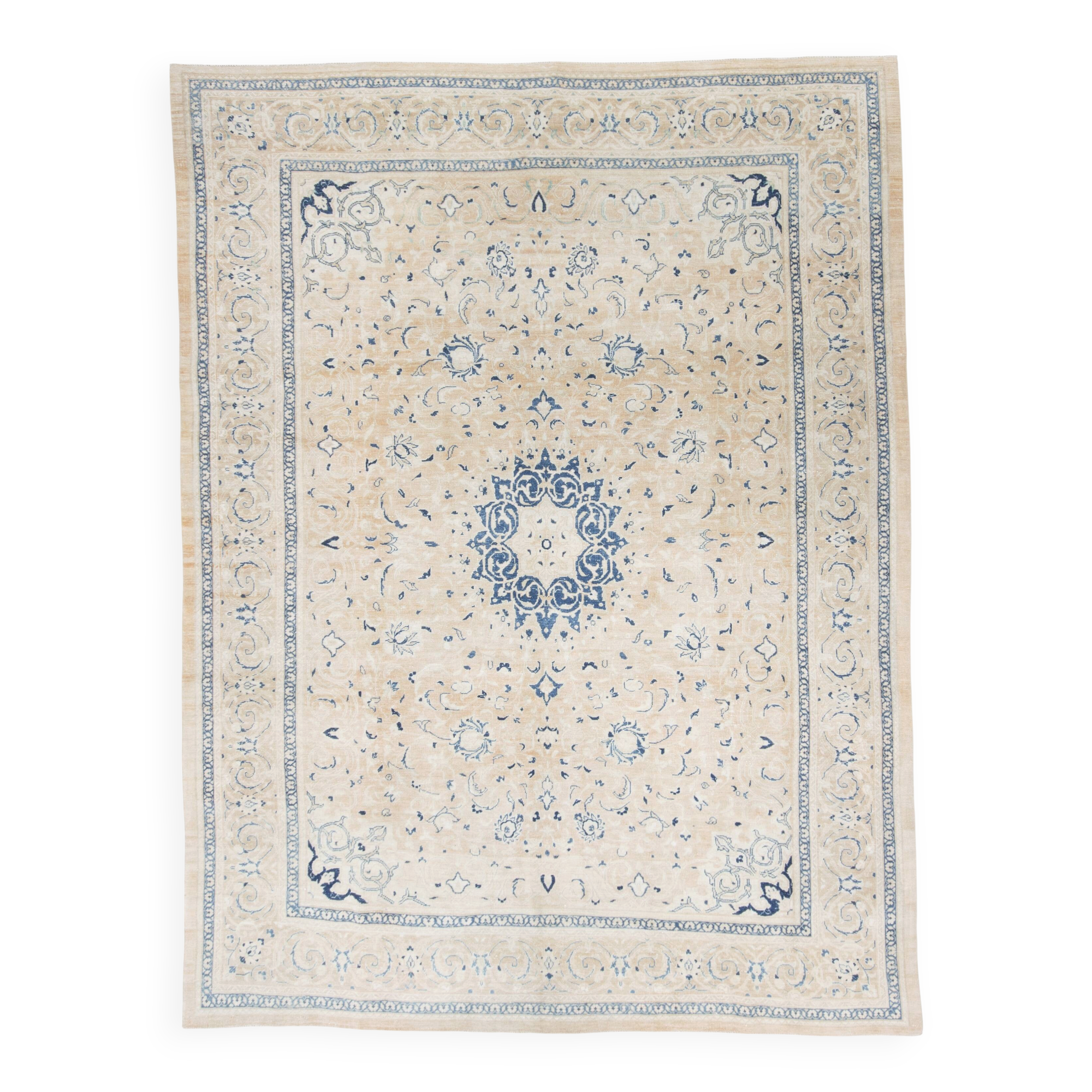 9x12 Salmon Pink Blue Classic Antique 56s Persian Rug, 289x376Cm