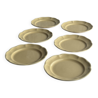 Lot de 6 assiettes jaunes corolle D27