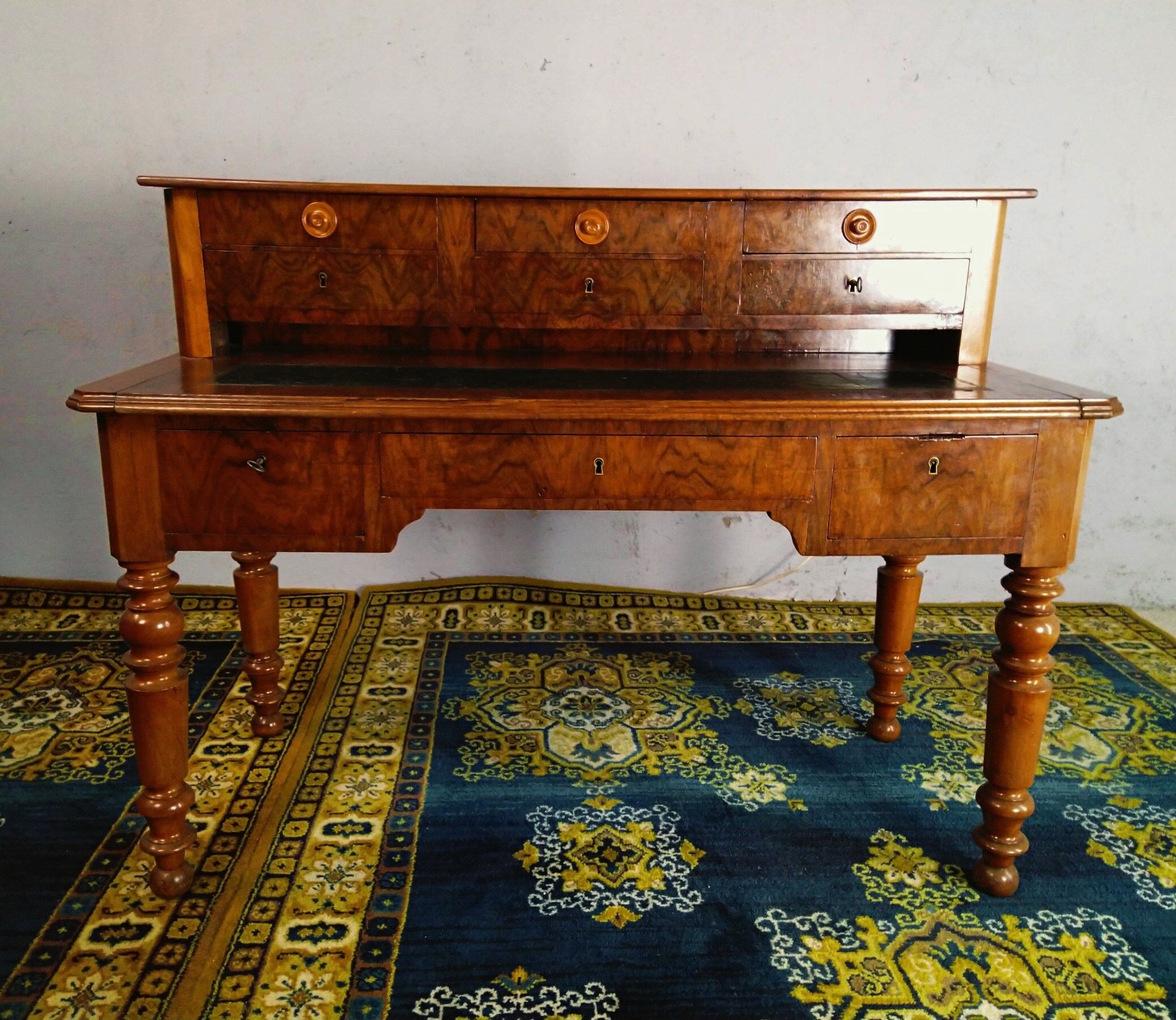 Louis Philippe desk in walnut bramble