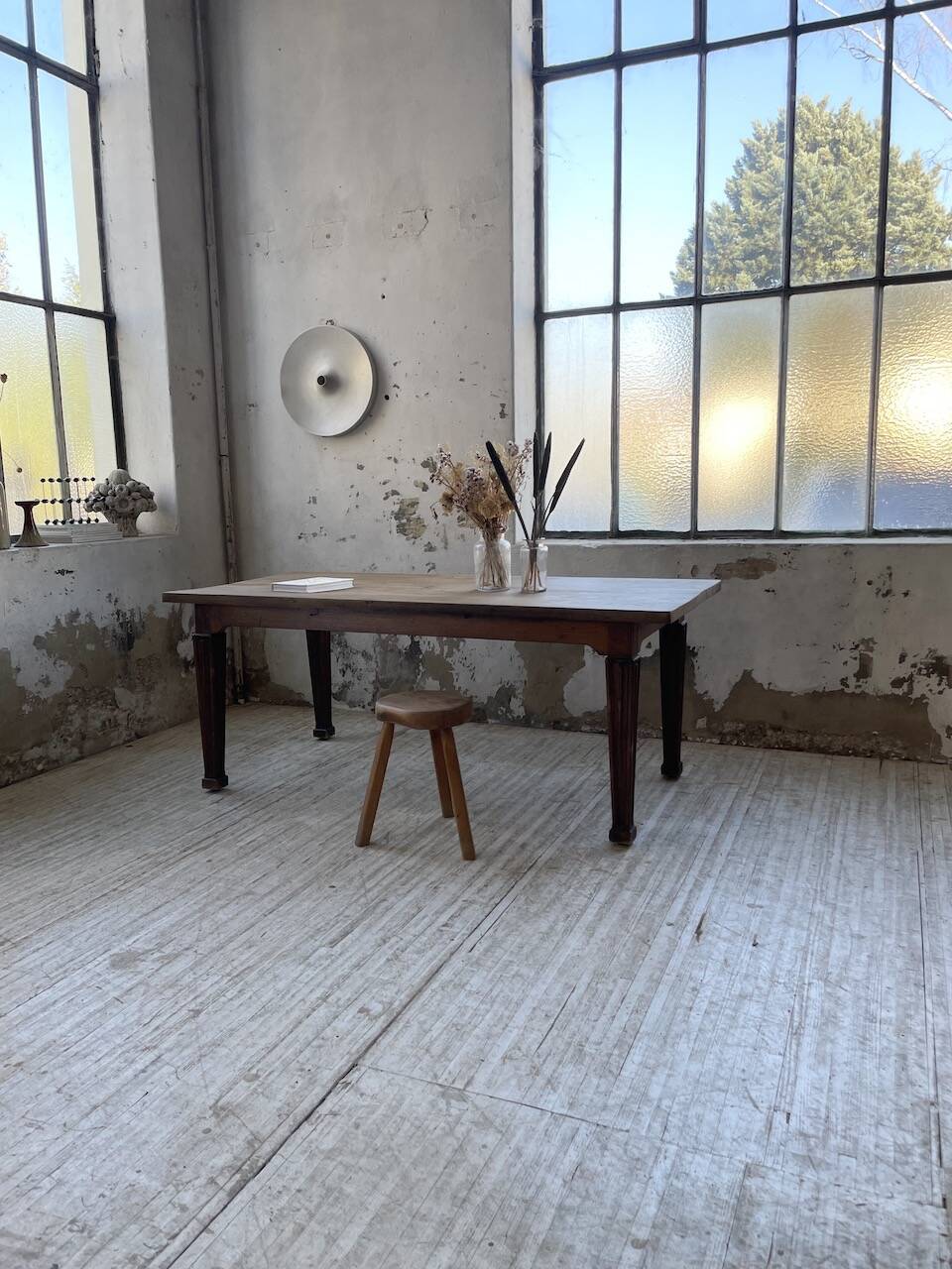 Solid oak farmhouse table 185cm