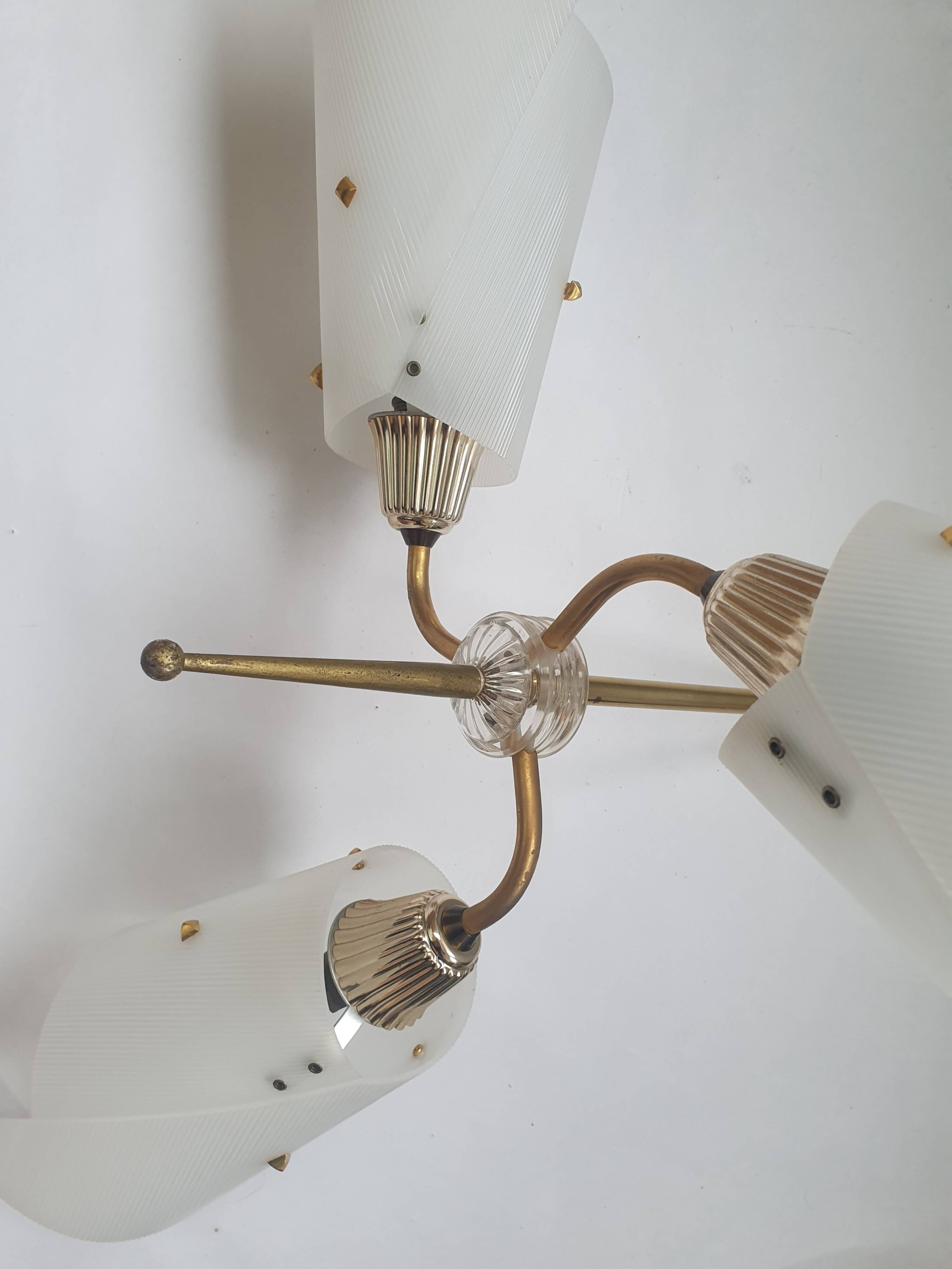 50s rockabilly three-light chandelier