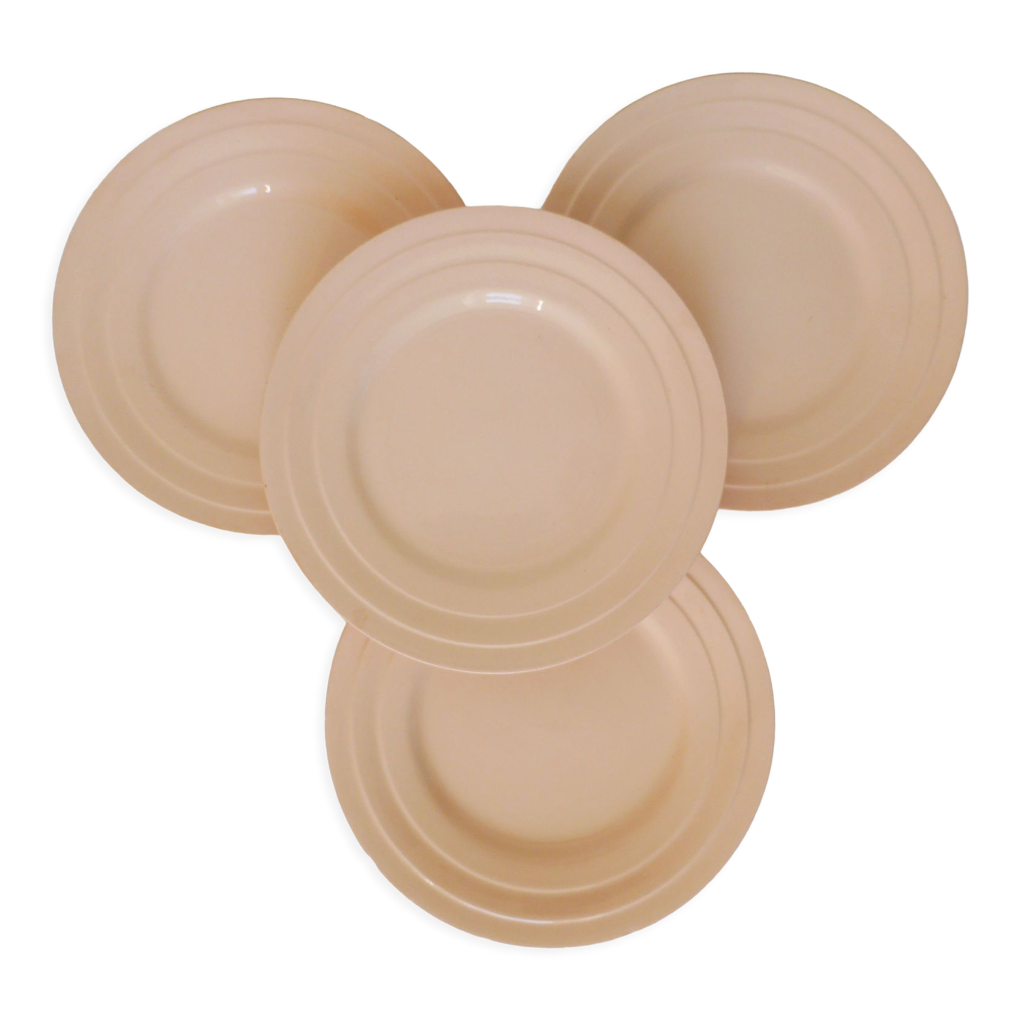 4 vintage art deco dessert plates 210685