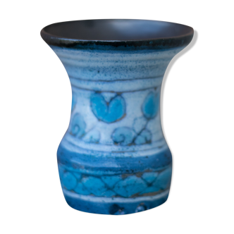 Vase bleu raku à tendance scandinave