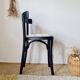 Chaise bistrot bois courbé noir assise rayures