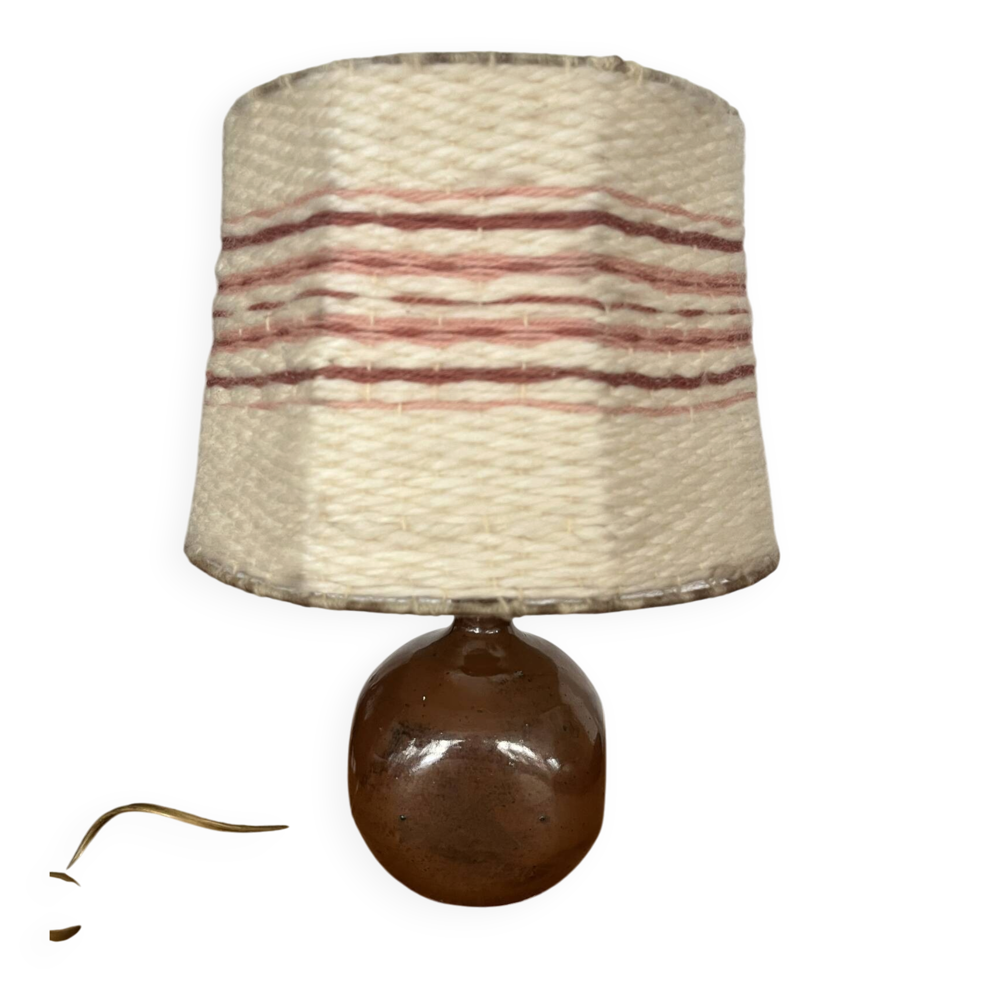 Table lamp with a stoneware base signed Baudat