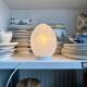 Table lamp "egg" in Clichy glass and white metal