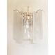 Venied-White Alabastro Strips “Listelli” Murano Glass Wall Sconce