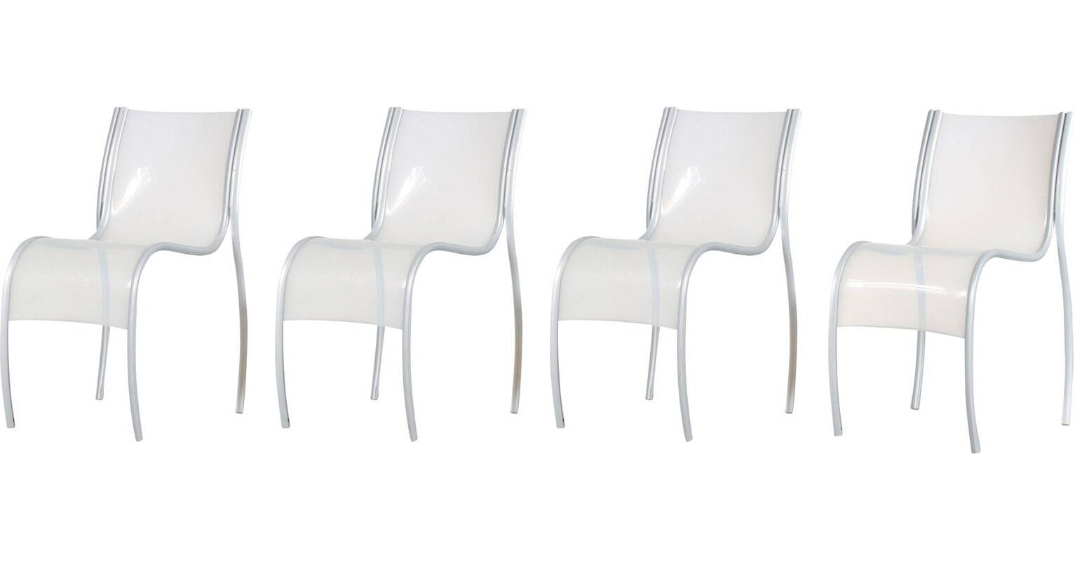 Set of 4 KARTELL FPE chai chairs By Ron Arad