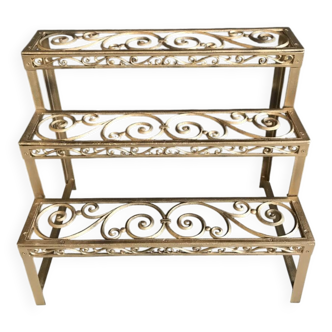 Vintage cast iron plant stand in gold color