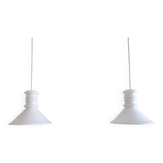 Set of 2 small 'Apoteker' pendant lamps by Sidse Werner for Holmegaard, Denmark 1980's