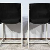 Pair of Lacquered Wooden chairs, signed P.Gautier -1960