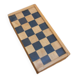 Small game of travel checkers, beech wood, 1970