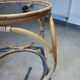 Table basse en rotin, bambou et verre, Design Space Age Vintage