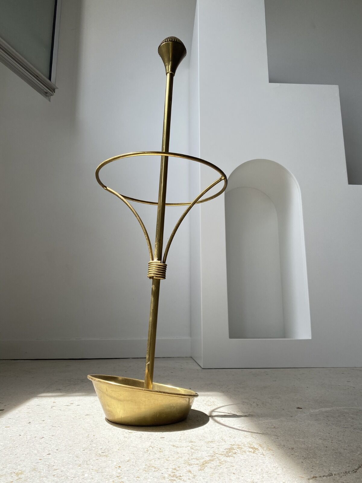 Vintage golden brass umbrella holder