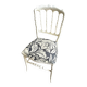 Chaise Napoléon III en bois blanc et coton "Grands Pavots" Antoinette Poisson