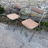 Paire de chaises pliantes Souvignet vintage des années 70