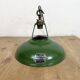 Suspension industrielle en émail vert de Coolicon, années 1950