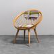 Circular armchair in 60s velvet vintage modern