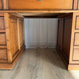 Minister Louis-Philippe's desk in solid cherry wood and leather.