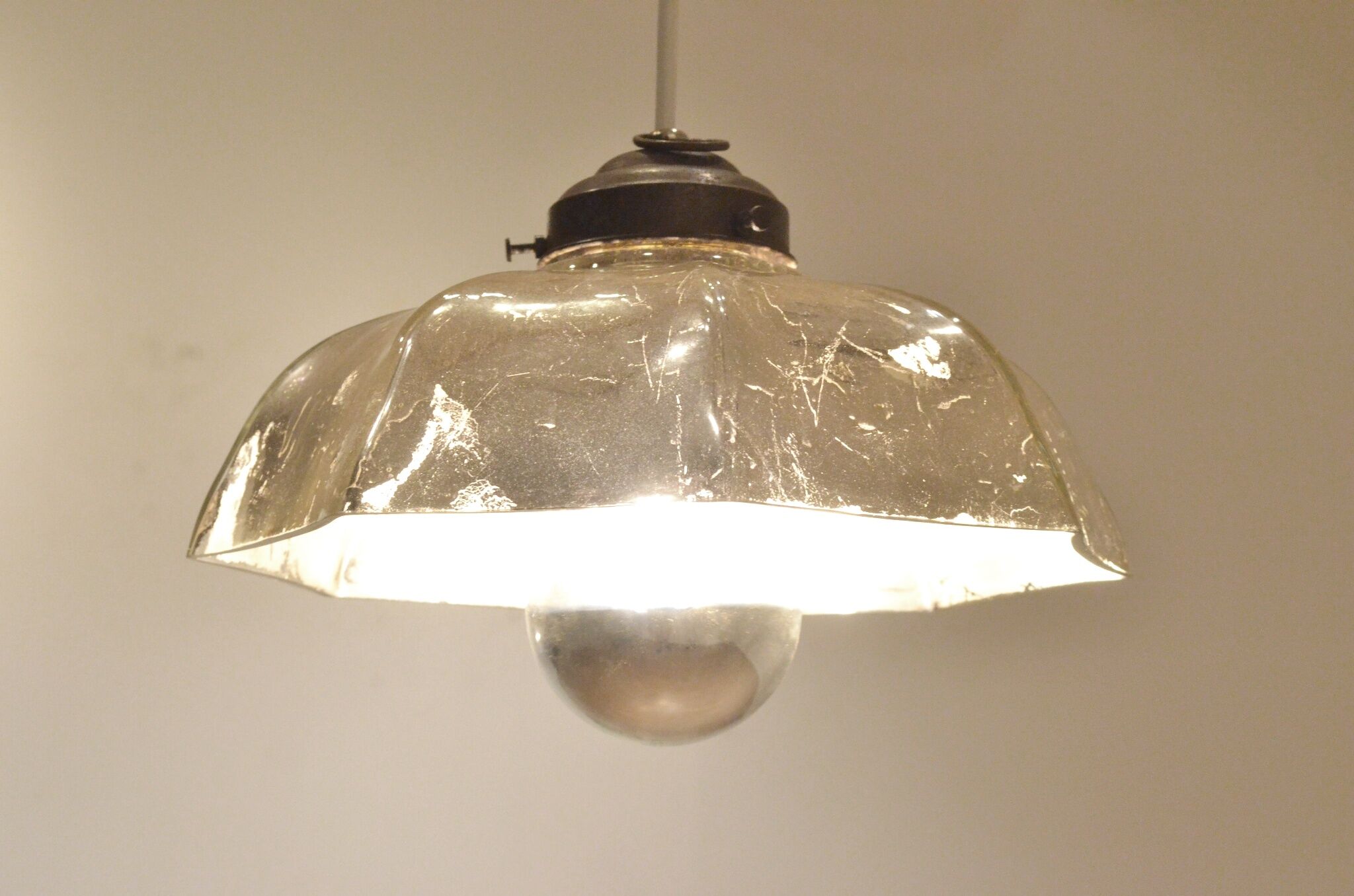 2 x pair of Suspensions metal glass silver & - 1940s