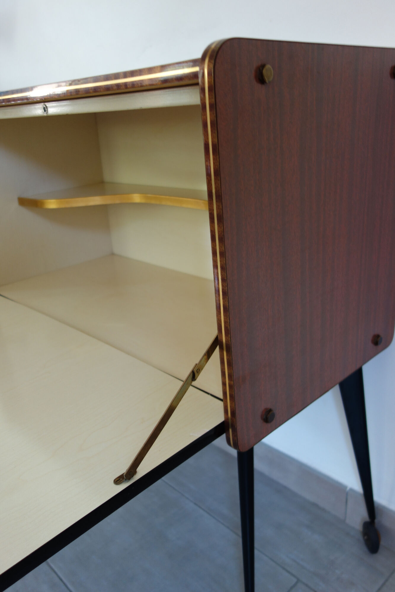 Furniture bar with wheels 60s