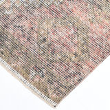 Faded brown & beige turkish runner rug 339x91cm