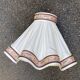 Vintage pleated scalloped lampshade — Cream fabric & floral embroidered trim
