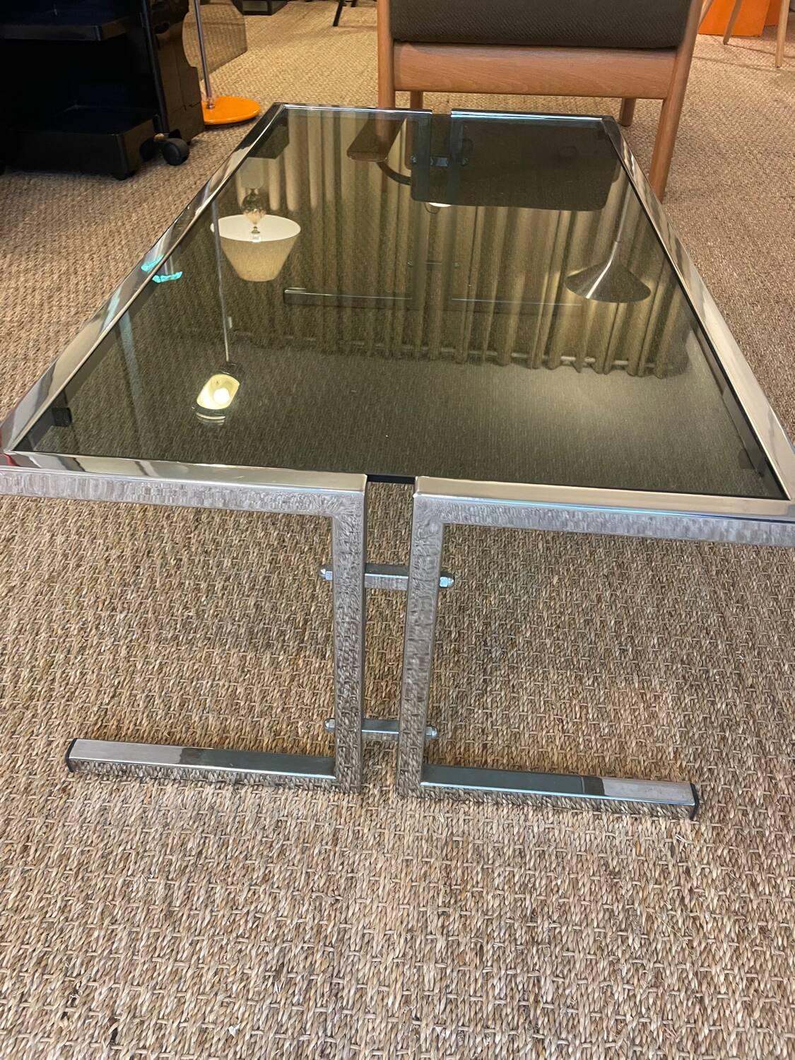 Vintage chrome coffee table