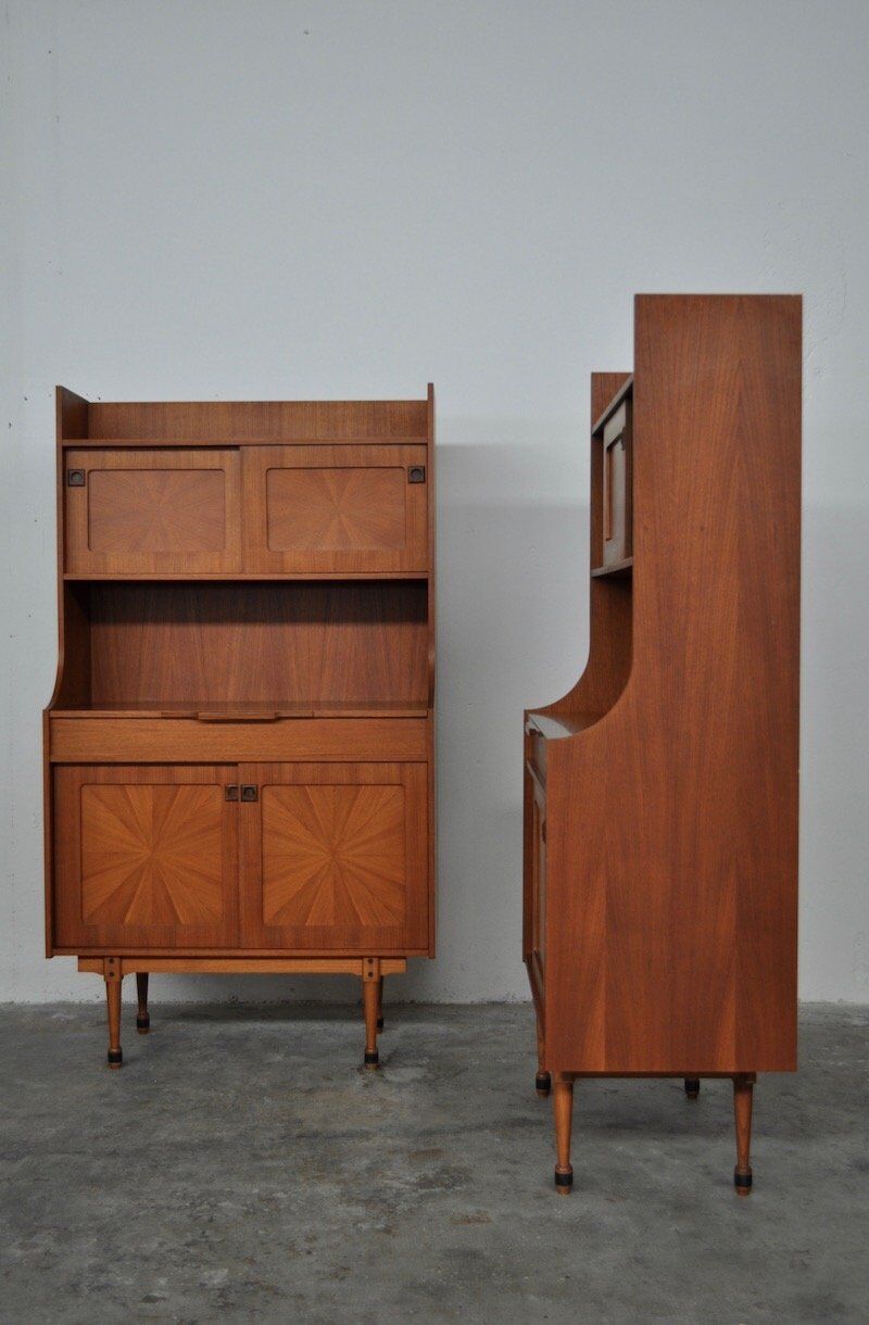 Mid-Century Italian Rosewood Cabinets, 1960s, Set of 2