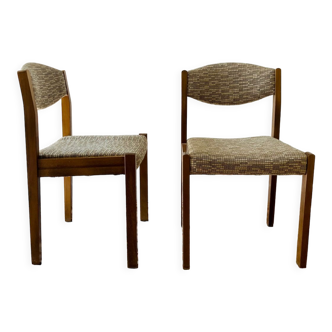 Paire chaises danoises en tweed