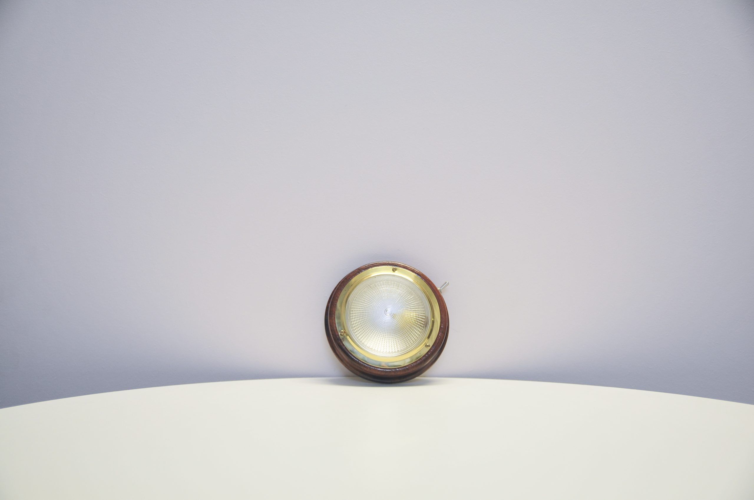 Vintage wooden and brass ceiling lamp from Denmark