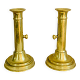 Pair of Louis Philippe candlesticks from the 19th century in solid brass